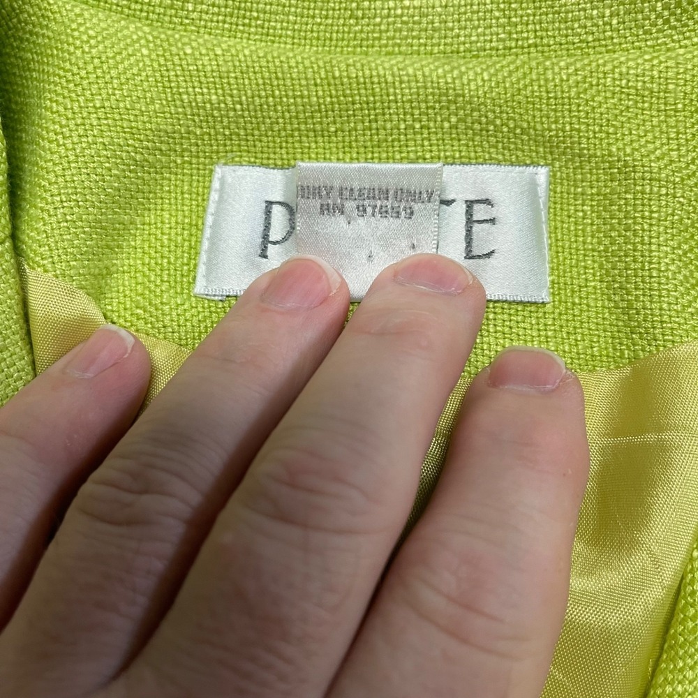 Vintage Petite Sophisticate Women's 10P Lime Green Blazer Rayon 80's - Picture 6 of 14